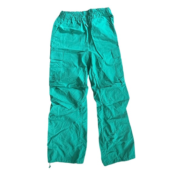 Love Tree Kelly Green Cargo Pants Small Parachute Festival Grunge Rave Summer - Picture 2 of 7